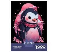 1000 Piece Jigsaws for Adults Penguin Cherry Blossom Jigsaws for Adults Brain Teaser Game Analysis And Logic Great Gift for Gaming 52x38cm/1000pcs