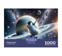 1000 Piece Jigsaws for Adults Penguin in Space Jigsaw for Adults Relaxing Games But Fun And Humorous Great Gift for Gaming 38x26cm/1000pcs