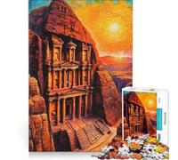1000 Piece Jigsaws for Adults Petra Treasury Sunset, Hands-on Game, Wall Decoration, Suitable for Desktop Decoration 38x26cm