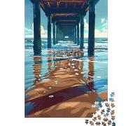 1000 Piece Jigsaws for Adults Pier Reflections on Water Puzzle for Adults Brain Teaser Game Precision Cutting Challenging To Complete 70x50cm/1000pcs