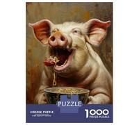 1000 Piece Jigsaws for Adults Pig Spaghetti Ramen Noodle Jigsaws for Adults Brain Teaser Game Analysis And Logic Great Gift for Gaming 70x50cm/1000pcs