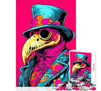 1000 Piece Jigsaws for Adults Plague Doctor with Flowers Illustration Toy Wall Decor Art Work Gift for Educational Game Artists' Collection, Fine Arts Size 38x52cm