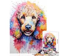 1000 Piece Jigsaws for Adults Poodle in Vivid Watercolor Toy Wall Decor Gift For Birthdays Impossible Game Artists' Collection, Fine Arts Size 38x52cm