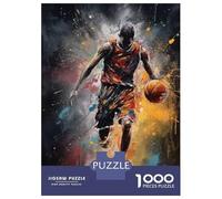 1000 Piece Jigsaws for Adults Powerful Basketball Player Puzzles for Adults Relax Games Difficult Challenge Birthday Present, Gifts, 38x26cm/1000pcs