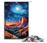 1000 Piece Jigsaws for Adults Psychedelic Grand Canyon at Night Jigsaw Puzzle Challenging Game A Work of Art Suitable for And Teenager 14 And Up 1000 PCS(38x26cm)
