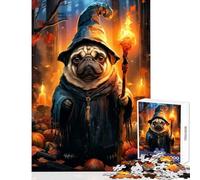 1000 Piece Jigsaws for Adults Pug Wizard Toy Wall Decor Art Work Gift for Educational Game Artists' Collection, Fine Arts Size 38x26cm