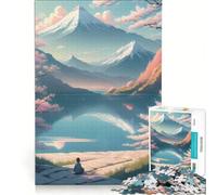 1000 Piece Jigsaws for Adults Puzzle A Boy at The Lake, Relax Games, Fun Activities at Home, Improving Love between Couples 38x52cm