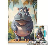 1000 Piece Jigsaws for Adults Puzzle A Hippopotamus, Relax Games, Fun Activities at Home, Improving Love between Couples 38x52cm