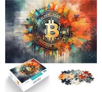 1000 Piece Jigsaws for Adults Puzzle Abstract Bitcoin Painting Lernspiele Jedes Stück ist einzigartig Anspruchsvolles Familienspiel75x50cm