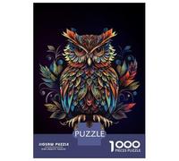 1000 Piece Jigsaws for Adults Puzzle Abstract Owl Painting Jigsaw Puzzle Brain Teaser Game Hand Speed Race Great Gift for Gaming 52x38cm/1000pcs