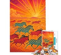 1000 Piece Jigsaws for Adults Puzzle African Animals Migration at Sunset Jigsaw Puzzle 1000 Home Decoration Toys Perfect Decoration Unique Birthday And Xmas Gifts (50x75cm)