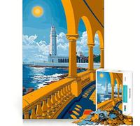 1000 Piece Jigsaws for Adults Puzzle Alexandria Lighthouse View Tight Joint Game Focus Game Gift Easy Time Fun Xmas Art Display (50x75cm)
