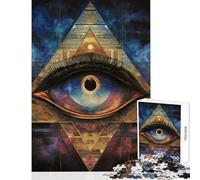 1000 Piece Jigsaws for Adults Puzzle All-Seeing Eye Pyramid Educational Toy Funny Gift for Educational Game Every Piece Is Unique - size 38x26cm