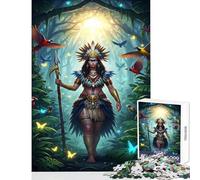 1000 Piece Jigsaws for Adults Puzzle Amazonian Warrior in Jungle Home Decoration Toys Birthday Gift Impossible Game Every Piece Is Unique - Size 50x75cm
