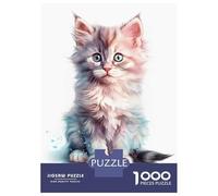1000 Piece Jigsaws for Adults Puzzle American Curl Baby Kitten Jigsaw Puzzle Brain Teaser Game Hand Speed Race Great Gift for Gaming 52x38cm/1000pcs