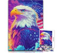 1000 Piece Jigsaws for Adults Puzzle American Eagle with Flag Difficult Challenge Educational Games Great Gift for Games (size 50x75cm)