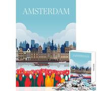 1000 Piece Jigsaws for Adults Puzzle Amsterdam Jigsaw Puzzles for Teenagers Staycation Kill Time Educational Challenge Great Gifts for Gaming (38x52cm)