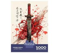 1000 Piece Jigsaws for Adults Puzzle Ancient Japanese Katana Teenager Puzzles Hands-on Game Difficult Challenge Birthday Present, Gifts, 70x50cm/1000pcs