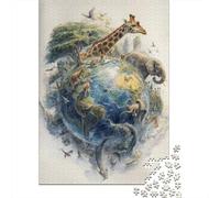 1000 Piece Jigsaws for Adults Puzzle Animals Around The World Puzzles for Adults Family Game Hand Speed Race Challenging To Complete 70x50cm/1000pcs