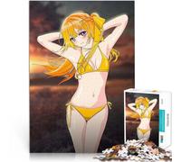 1000 Piece Jigsaws for Adults Puzzle Anime Girl in Yellow Bikini Brain Teaser For Every Piece is Unique - Challenging Family Fun Game 26x38cm