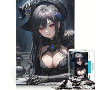 1000 Piece Jigsaws for Adults Puzzle Anime Witch with Red Eyes, Relax Games, Fun Activities at Home, Improving Love between Couples 50x75cm