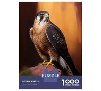 1000 Piece Jigsaws for Adults Puzzle Aplomado Falcon Oil Paint Teenager Puzzles Hands-on Game Difficult Challenge Birthday Present, Gifts, 52x38cm/1000pcs