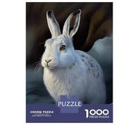 1000 Piece Jigsaws for Adults Puzzle Arctic Hare Oil Paint Teenager Puzzles Hands-on Game Difficult Challenge Birthday Present, Gifts, 52x38cm/1000pcs