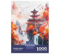 1000 Piece Jigsaws for Adults Puzzle Asian Waterfall Landscape Puzzles for Adults Fun Games Wall Decoration Challenging To Complete 52x38cm/1000pcs