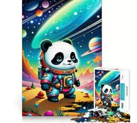 1000 Piece Jigsaws for Adults Puzzle Astronaut Panda Space Landscape Tight Joint Game Focus Game Gift Easy Time Fun Xmas Art Display (38x52cm)
