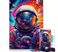 1000 Piece Jigsaws for Adults Puzzle Astronaut Space Is Wild Tight Joint Game Focus Game Gift Easy Time Fun Xmas Art Display (38x26cm)