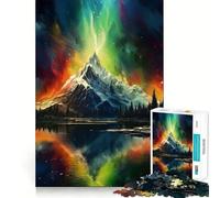 1000 Piece Jigsaws for Adults Puzzle Aurora Reflections Tight Joint Game Focus Game Gift Easy Time Fun Xmas Art Display (50x75cm)