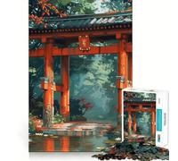1000 Piece Jigsaws for Adults Puzzle Autumn Forest Torri Gate Tight Joint Game Focus Game Gift Easy Time Fun Xmas Art Display (38x26cm)