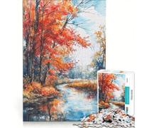 1000 Piece Jigsaws for Adults Puzzle Autumnal River Whispers, Fun Games, Parent-child Interaction, with Matching Poster And Trivia Sheet 50x75cm