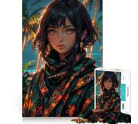 1000 Piece Jigsaws for Adults Puzzle 'Balinese Twilight︰ Tropical Beauty in Traditional Batik Tight Joint Game Focus Game Gift Easy Time Fun Xmas Art Display (38x52cm)