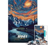 1000 Piece Jigsaws for Adults Puzzle Banff Canada Landscape Art Jigsaw for Adults Family Games Presents for Women Great Gifts for Gaming (Size 75x50cm)