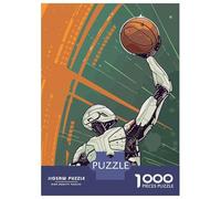 1000 Piece Jigsaws for Adults Puzzle Basketball Playing Robot Teenager Puzzles Hands-on Game Difficult Challenge Birthday Present, Gifts, 38x26cm/1000pcs