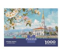 1000 Piece Jigsaws for Adults Puzzle Beachfront Luxury Villa with Pool Puzzles for Adults Family Game Hand Speed Race Challenging To Complete 70x50cm/1000pcs