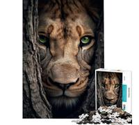1000 Piece Jigsaws for Adults Puzzle Beautiful Lioness Hiding Fun at Home Activities, Enhance Memory Educational Game Suitable for Ages 14 And Up (38x26cm)