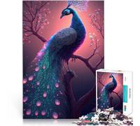 1000 Piece Jigsaws for Adults Puzzle beautiful peacock glow Pädagogisches Familienspiel Geburtstagsgeschenk52x38cm