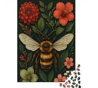 1000 Piece Jigsaws for Adults Puzzle Bee Art Print Decor Puzzles for Adults Family Game Hand Speed Race Challenging To Complete 38x26cm/1000pcs