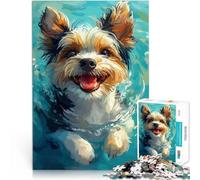 1000 Piece Jigsaws for Adults Puzzle Biewer Yorkshire Terrier Swimming Denkspiel Wunschliste mit dem Weihnachtsmann75x50cm