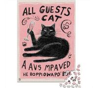 1000 Piece Jigsaws for Adults Puzzle Black Cat Cocktail Poster Jigsaw for Adults Family Game Wall Decoration Great Gift for Gaming 52x38cm/1000pcs