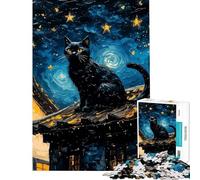 1000 Piece Jigsaws for Adults Puzzle Black Cats Are Outcasts 1000 Jigsaw Puzzle DIY Toys Birthday Present Family Fun & Game Night (50x75cm)
