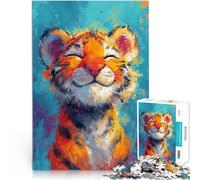 1000 Piece Jigsaws for Adults Puzzle Blissful Tiger Cub Decompressing Intellectual Educational Toy gifts for friends and family 50x70cm