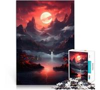 1000 Piece Jigsaws for Adults Puzzle Blood Moon Japan Landscape Lustige Spiele Wunschliste mit dem Weihnachtsmann52x38cm