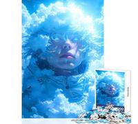 1000 Piece Jigsaws for Adults Puzzle Blue-Eyed LoFi Guy in The Clouds Jigsaw Puzzles for Adults Precision Cutting Challenging To Complete Brainteaser Family Games (38x52cm)