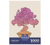 1000 Piece Jigsaws for Adults Puzzle Bonsai Cat Tree Puzzle for Adults Relax Games Stress Reliever Birthday Present, Gifts, 70x50cm/1000pcs