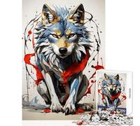 1000 Piece Jigsaws for Adults Puzzle Brave Wolf Home Decoration Toys Art Work Gift Hands-on Game Challenging To Complete Size 38x26cm