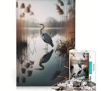 1000 Piece Jigsaws for Adults Puzzle British Grey Heron, Practical Game, Home Decoration, Artists Collection, Fine Art 50x75cm