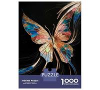 1000 Piece Jigsaws for Adults Puzzle Butterfly Art with Gold And Colors Jigsaw Puzzle Brain Teaser Game Hand Speed Race Great Gift for Gaming 38x26cm/1000pcs